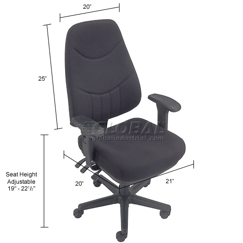 8 Way Adjustable Fabric Executive Chair