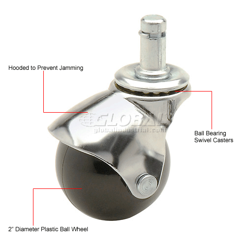 Global Industrial Ball Series Chair, Rubber Ball Casters Hardwood Floors