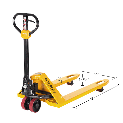 Global Industrial™ Industrial Duty Pallet Jack Truck, 21"W x 48"L, 5500
