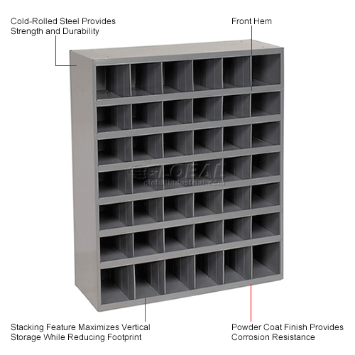 Steel Storage Bin Cabinet - 42 Bins
																			