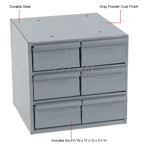 Durham Steel Storage Parts Drawer Cabinet 001-95 - 6 Drawers