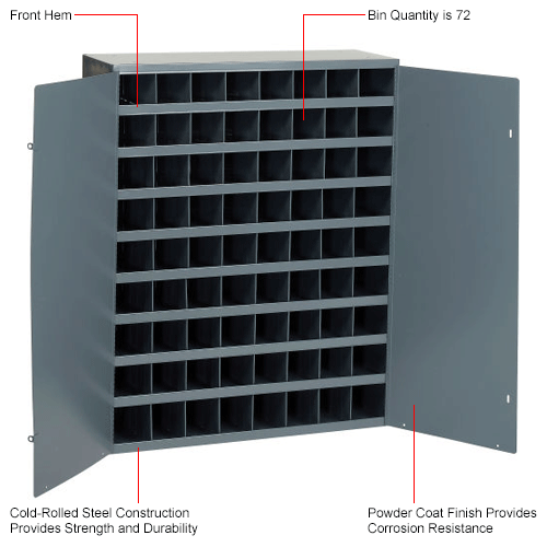 Durham Steel Storage Parts Bin 36395 With Doors 72