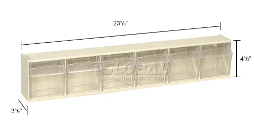 Quantum Storage QTB306 | 6 Compartment Tip Out Bin White