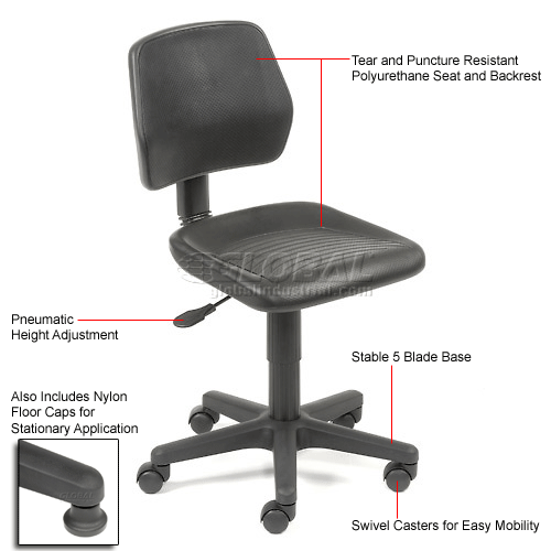 black stationary desk chair