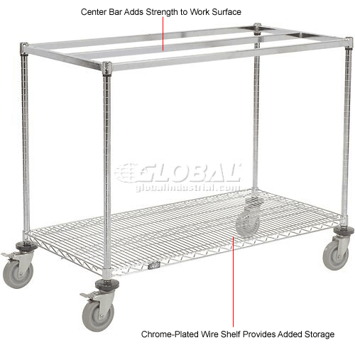 Benchtop Wire Racks Global Industrial™ Mobile Workbench w/ Laminate Square Edge Top & Wire ...