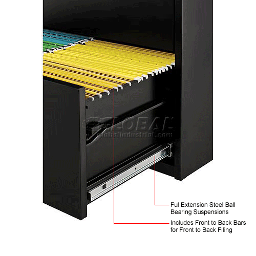 Interion® 36" 4Drawer Premium Lateral File Black