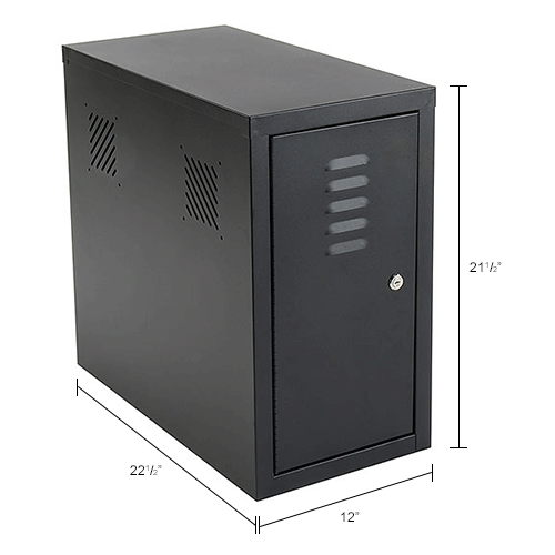 Global Industrial™ Security Computer CPU Enclosed Side Car, Black