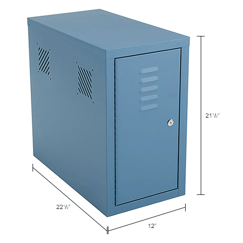 Global Industrial™ Security Computer CPU Enclosed Side Car, Blue
