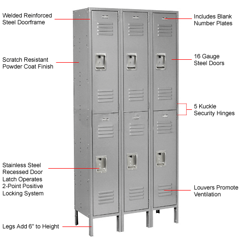2 Tier Infinity Lockers - 3 Wide