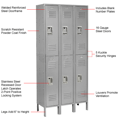 Global Industrial™ Infinity® 2-Tier 6 Door Locker, 12