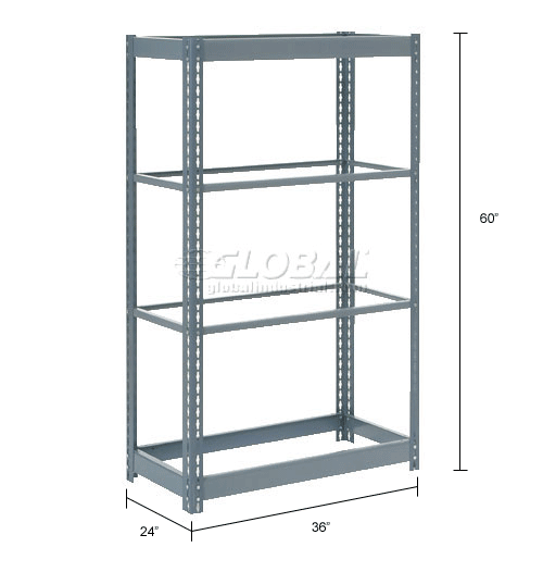 Boltless Beam and Upright Standard - 4 Shelf No Deck
