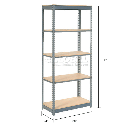 Global Industrial™ Heavy Duty Shelving 36"W x 24"D x 96"H With 5