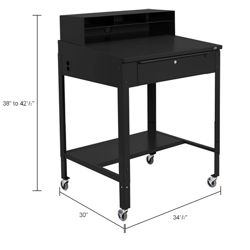 Global Industrial™ Sloped Mobile Shop Desk w/ Pigeonhole Riser, 341/2