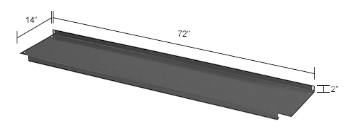 72"W x 15"D Lower Shelf for Workbenches-Black