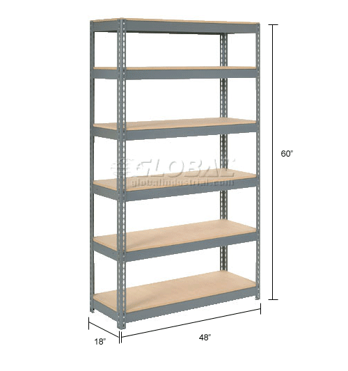 Extra Heavy Duty Steel Shelving - 6 Shelves with Wood Deck