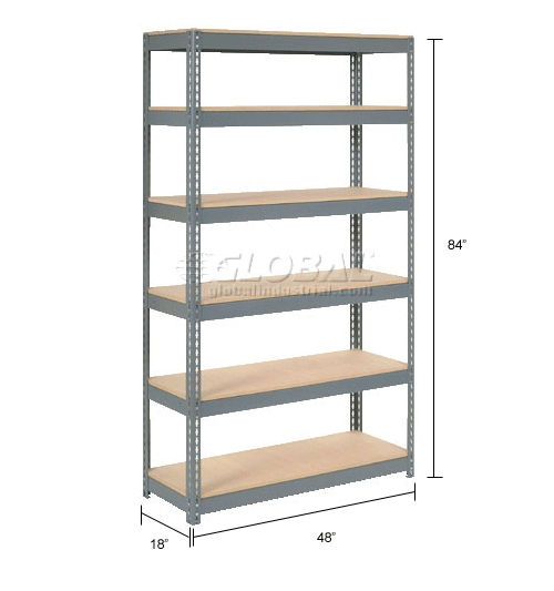 Global Industrial™ Extra Heavy Duty Shelving 48"W x 18"D x 84"H With 6