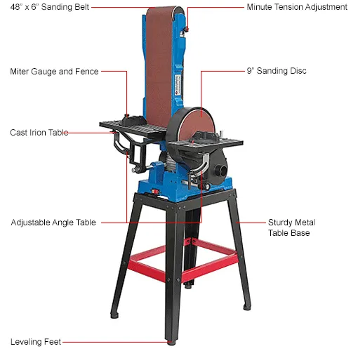 Global Industrial™ Floor Standing Combination Belt Disc Sander