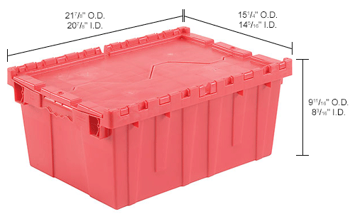 Global Industrial™ Plastic Attached Lid Shipping & Storage Container 21 ...