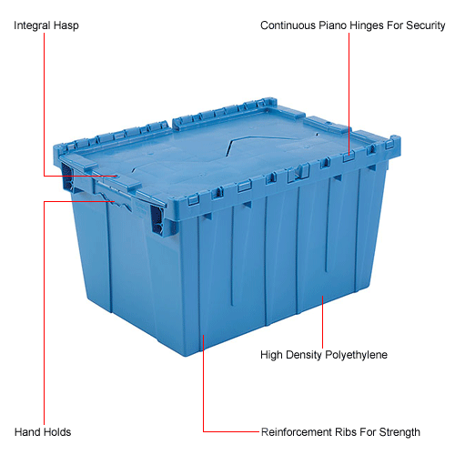 plastic storage bins with attached lids