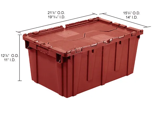 Global Industrial™ Plastic Attached Lid Shipping & Storage Tote