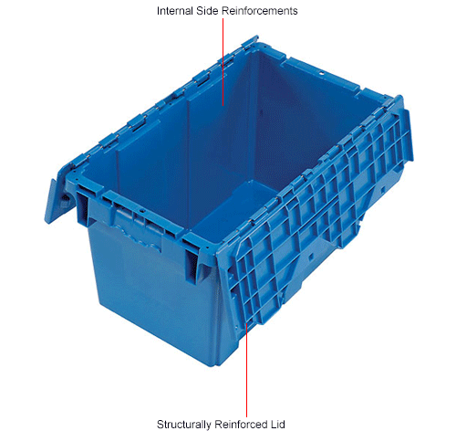 Global Industrial™ Plastic Attached Lid Shipping & Storage Container ...