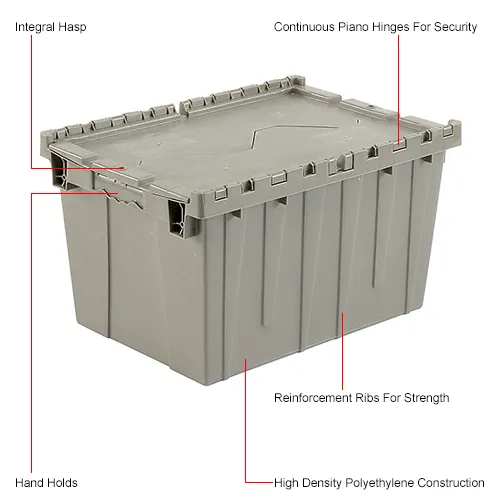 Global Industrial™ Plastic Attached Lid Shipping & Storage