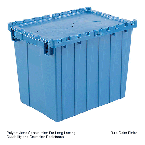 Global Industrial™ Plastic Attached Lid Shipping & Storage Container 21