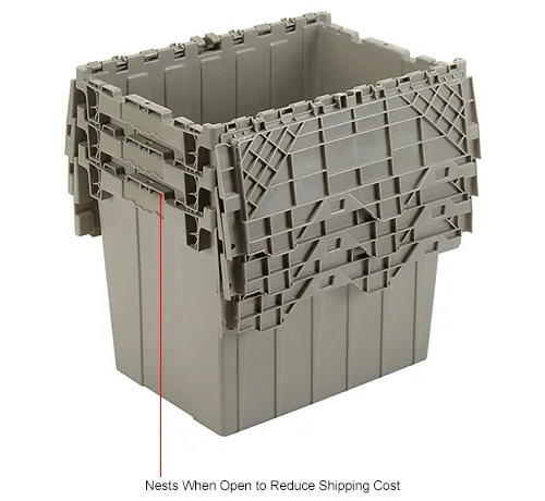 Global Industrial™ Plastic Attached Lid Shipping & Storage