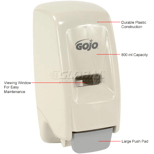 PURELL 9621-12 800mL Bag-in-Box Dispense Push-Style White 