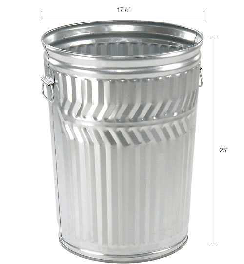 Witt Industries Outdoor Galvanized Steel Corrosion Resistant Trash Can