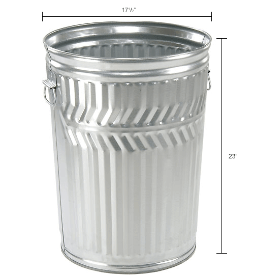 Galvanized Garbage Can - 20 Gallon Commercial Duty 
																			
