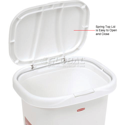 Rubbermaid® Liner Lock™ Spring Top™ Wastebasket 5l58 52 Qt, White