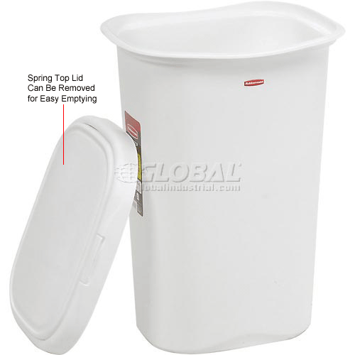 Rubbermaid 49.2L Spring Top Wastebasket With Linerlock Rim - FG5L58CACSHM