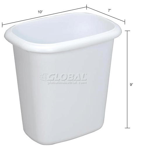 RUBBERMAID 2805-00 SMALL RECTANGLE WASTEBASKET 21 QUART NEW BISQUE 