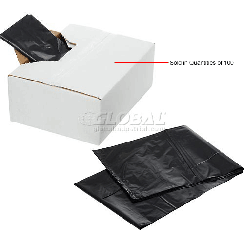 Global Industrial™ Heavy Duty Black Trash Bags - 40 To 45 Gal, 1.0 Mil ...