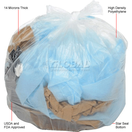 Global Heavy Duty Natural Trash Can Liners
																			