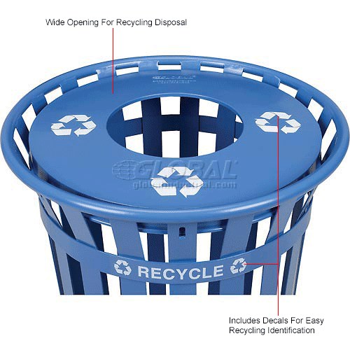 Global Outdoor Steel Recycling Receptacle
																			