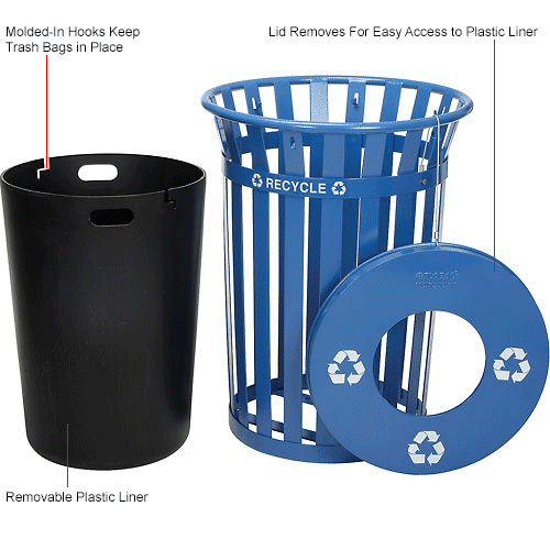 Global Outdoor Steel Recycling Receptacle
																			