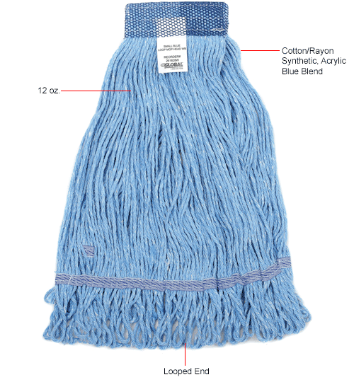 Download Global Industrial™ Small Blue Looped Mop Head, Wide Band | 261828W - GLOBALindustrial.com