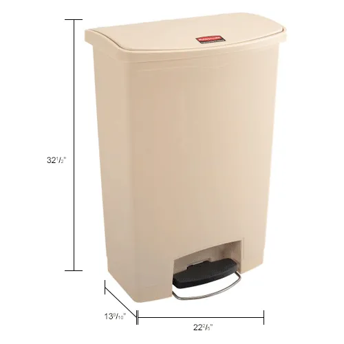 Rubbermaid® Slim Jim® 1883552 Plastic Step On Container, Front