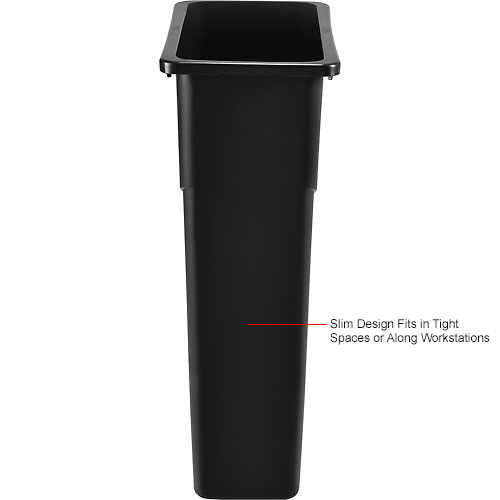  Global™ 23 Gallon Slim Trash Container - Black
																			