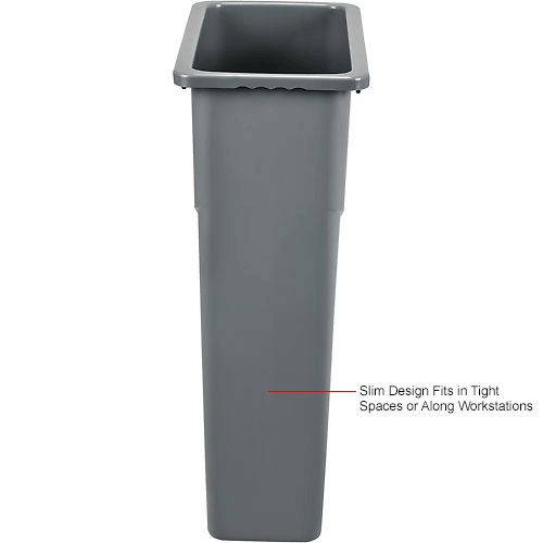 Global™ 23 Gallon Slim Trash Container - Gray
																			
