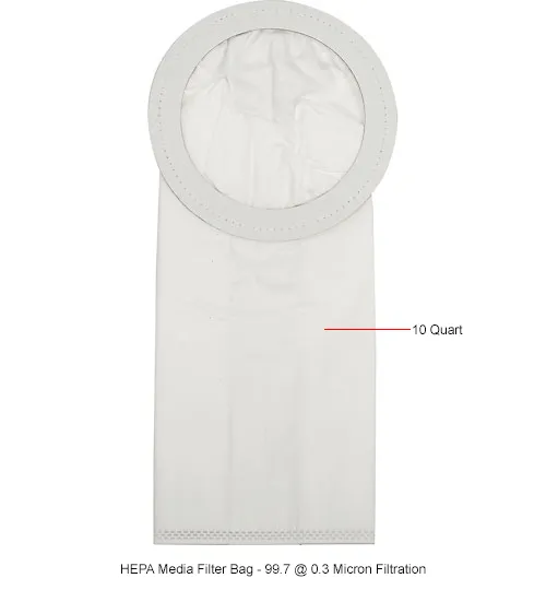 Global Industrial™ HEPA Filter Bag For 10 Quart Backpack, 9 Bags/Pack