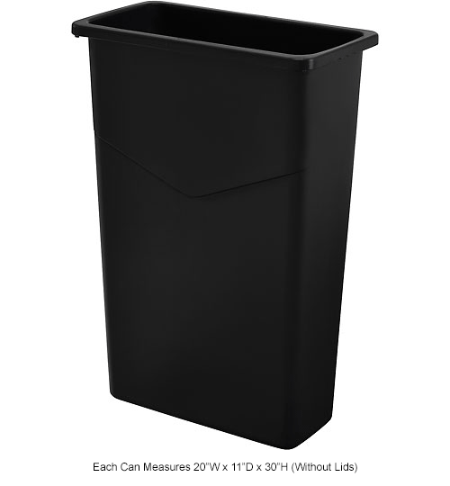 Global™ 23 Gallon Slim Trash Container - Black
																			