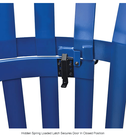 Global™ Outdoor Steel Recycling Receptacle w/Access Door & Flat Lid - 36 Gallon Blue
																			