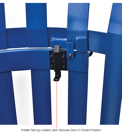 Global™ Outdoor Steel Recycling Receptacle w/Access Door & Rain Bonnet Lid - 36 Gallon Blue
																			