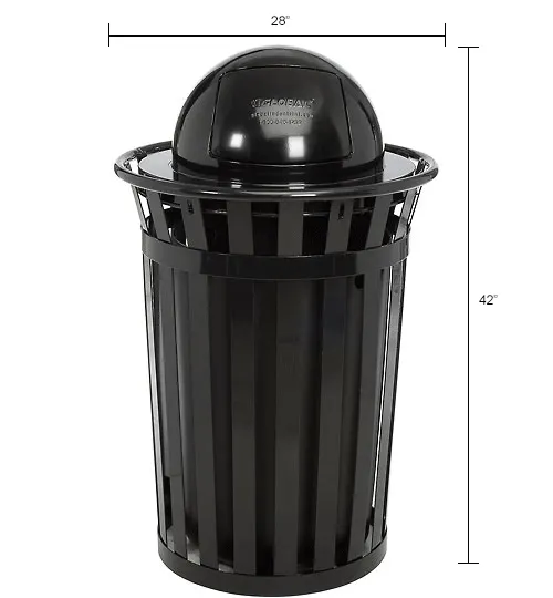 ごみ箱 Human made STEEL TRASH CAN Global Industrial™ Outdoor Slatted Steel Trash Can With Dome Lid