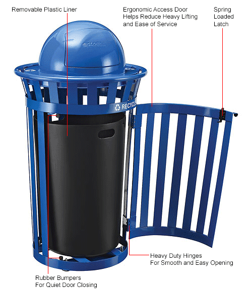 Garbage Can & Recycling | Recycling | Global Industrial™ Outdoor Steel