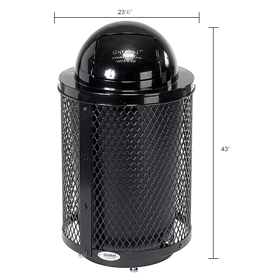Garbage Can & Recycling Steel Outdoor Global Industrial™ Deluxe