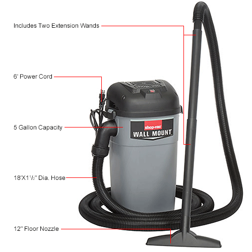 Floor Care Machines & Vacuums VacuumsWall Mount, Garage ShopVac 5
